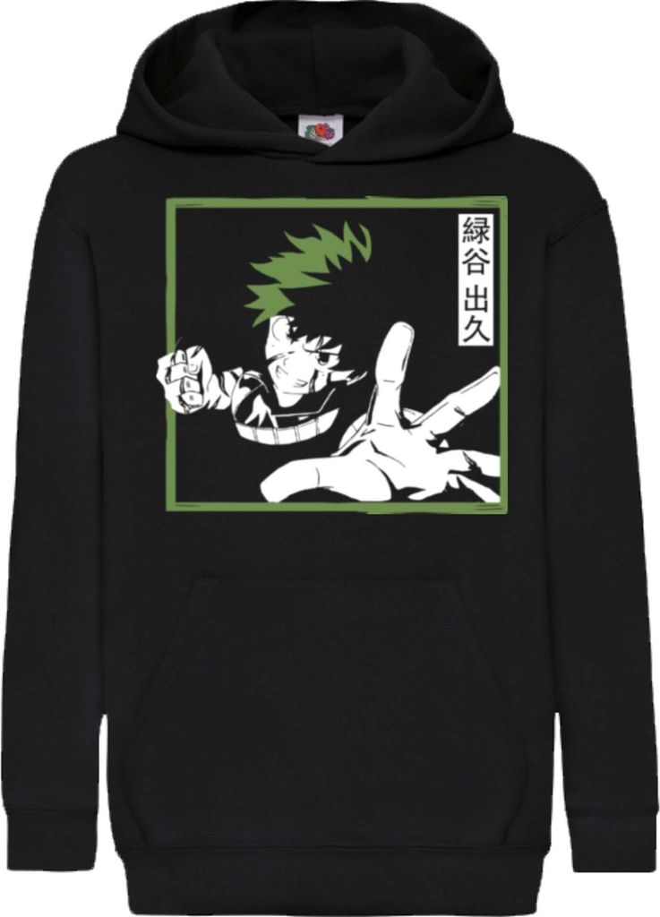Kinder Kapuzenpullover My Hero Anime Academia Izuku Midoriya, 12-13 Jahr - 152 / Schwarz
