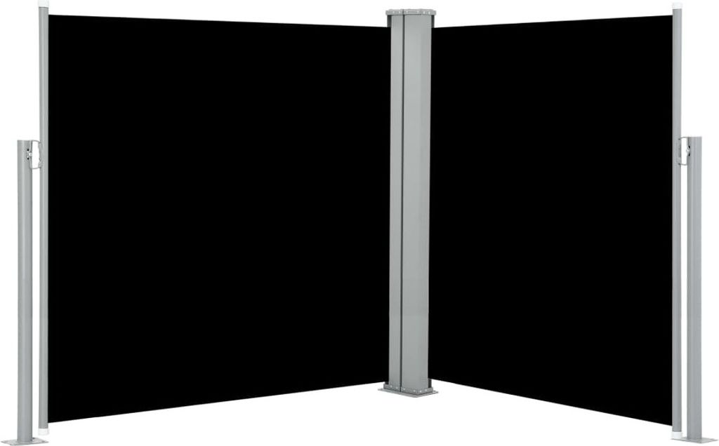 vidaXL Wysuwana markiza boczna czarna 140 x 600 cm Zdjęcie produktu 