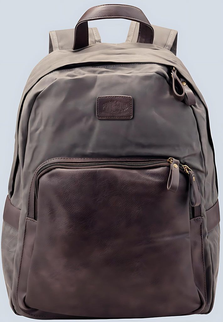 PRIDE&SOUL Rucksack SENSATION mit Laptopfach grau / braun