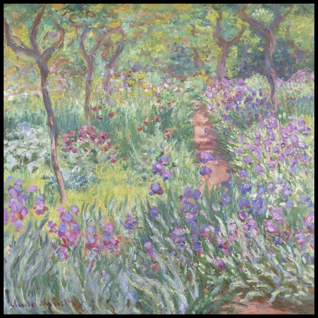 Plakat 90x90cm Der Garten des Künstlers in Giverny, Monet Vintage