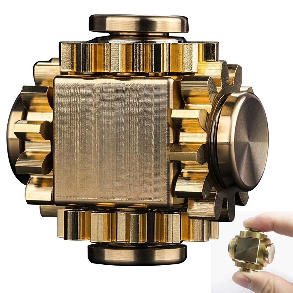 Metall Hand Spinner mit Getriebe, Finger Spinner für Erwachsene, EDC Stressabbau Spielzeug, CNC-Gefrästes Anti-Stress Gadget