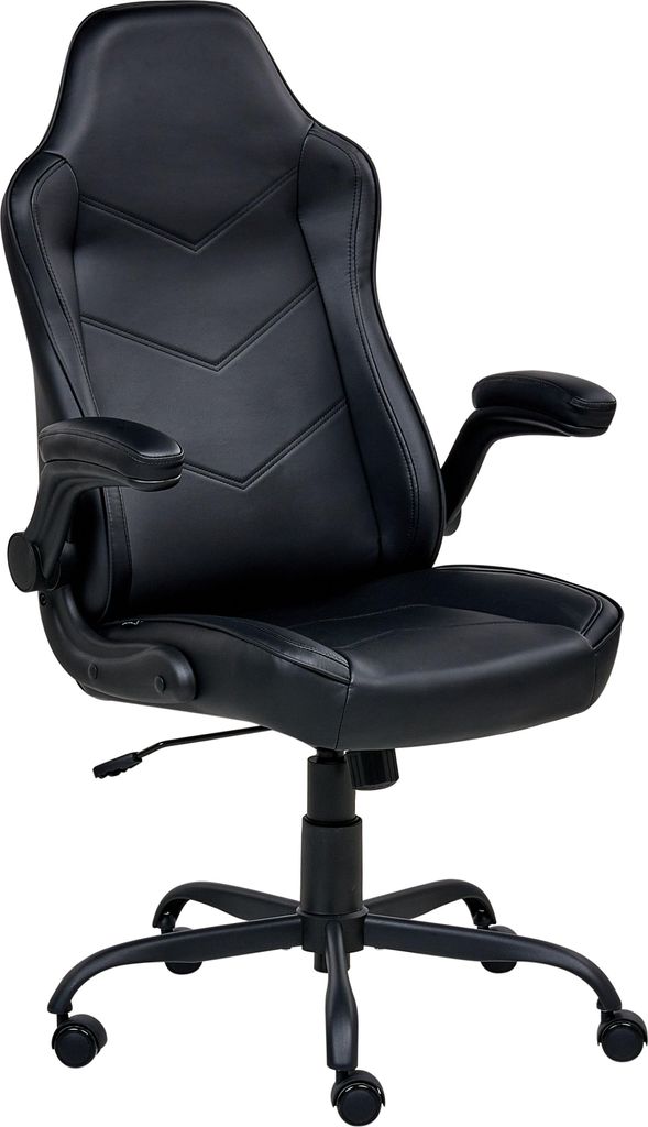 BELIANI Bürostuhl schwarz Kunstleder drehbar höhenverstellbar mit Armlehnen für das Homeoffice oder Arbeitszimmer traditionell und modern