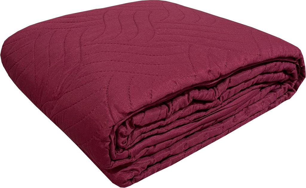 Tagesdecke Bettüberwurf Uni Einfarbig gesteppt Wohndecke Steppdecke Sofaüberwurf, Größe:220x240 cm, Farbe:bordeaux