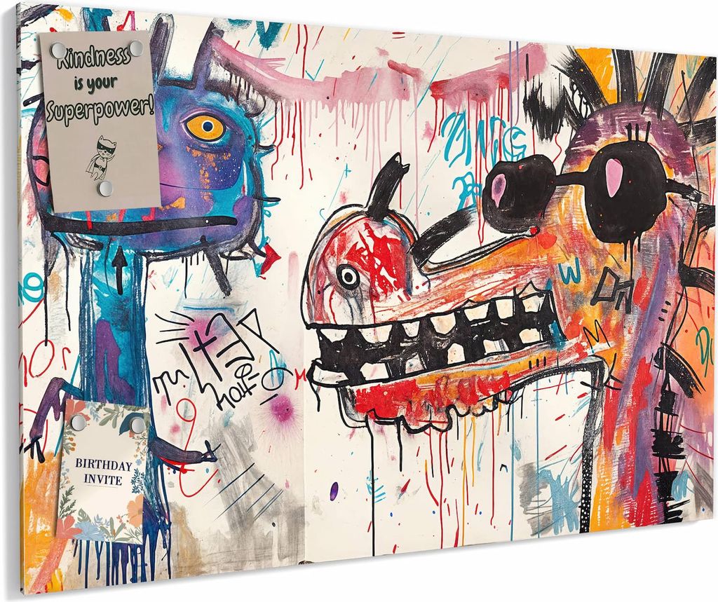 Magnettafel 90x60cm magnetisch & beschreibbar Metall-Board - Kreatives Graffiti