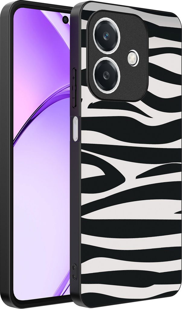 Smartphonica Phone Case Passend für Oppo A3 - A3X mit Zebradruck - TPU Rückseite Abdeckung Fall Zebra Design - Schwarz Weiß