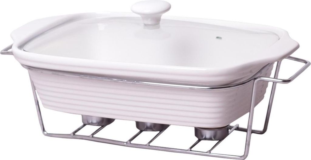 Speisewärmer aus Keramik 2 L Chafing Dish Buffet-Set Keramik-Chafer Buffetwärmer Warmhaltebehälter