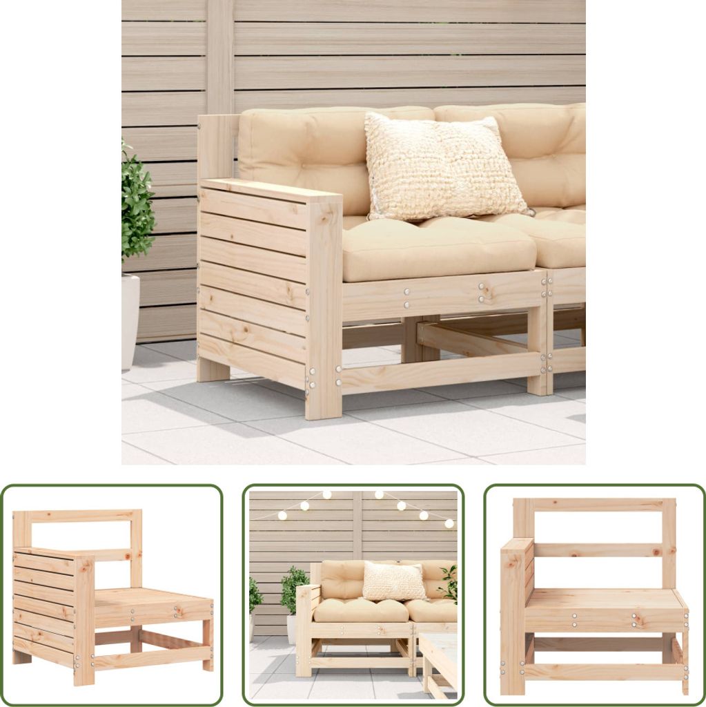 The Living Store Gartensofa mit Armlehne 69x62x70,5 cm Massivholz Kiefer