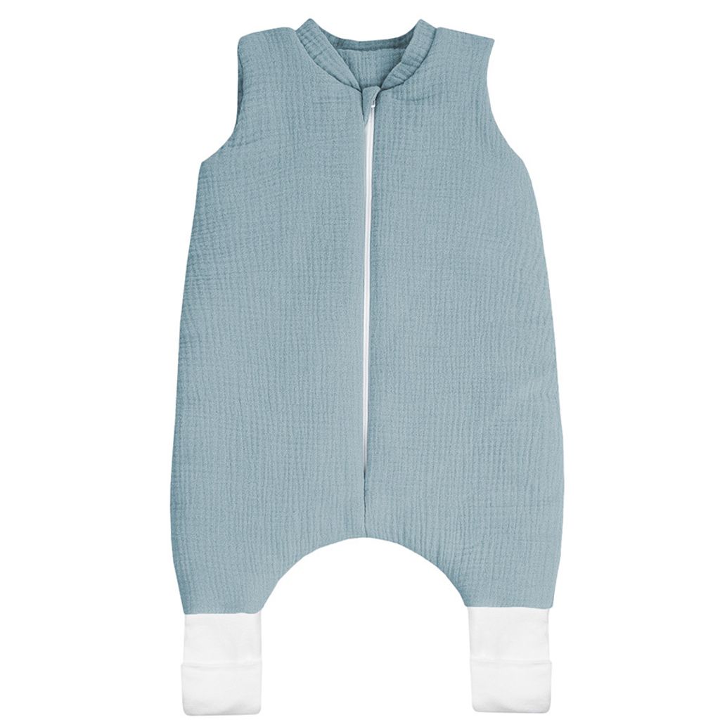 DOLCE SONNO Musselin Babyschlafsack mit Beinen und Sockenfunktion - 2,5 TOG Ganzjahresschlafsack - Baby Schlafsack mit Füßen - 100% Baumwolle Gr...