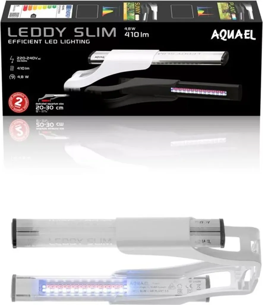 LEDDY SLIM 5 W PLANT 2.0 Blanc - Éclairage LED Puissant 20-30 cm Aquarium