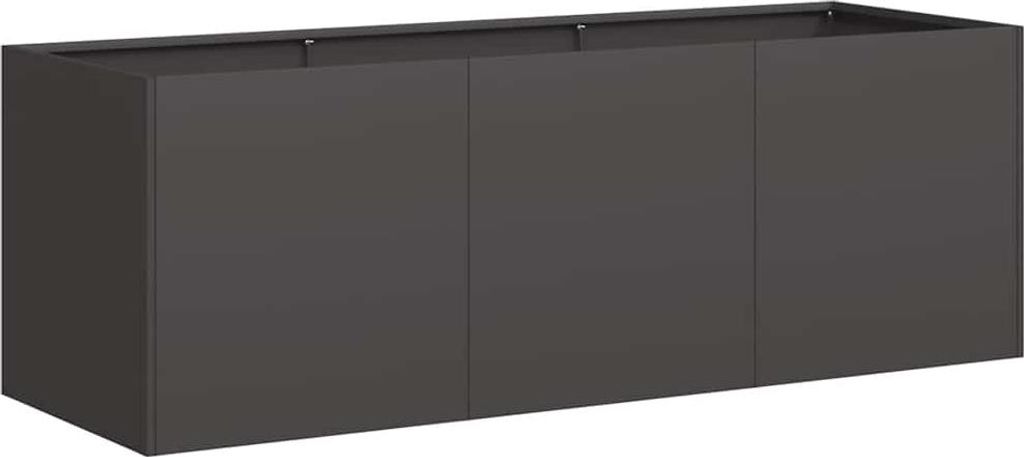 vidaXL Bac à plantes Noir 120 x 40 x 40 cm Acier laminé à Image du produit 