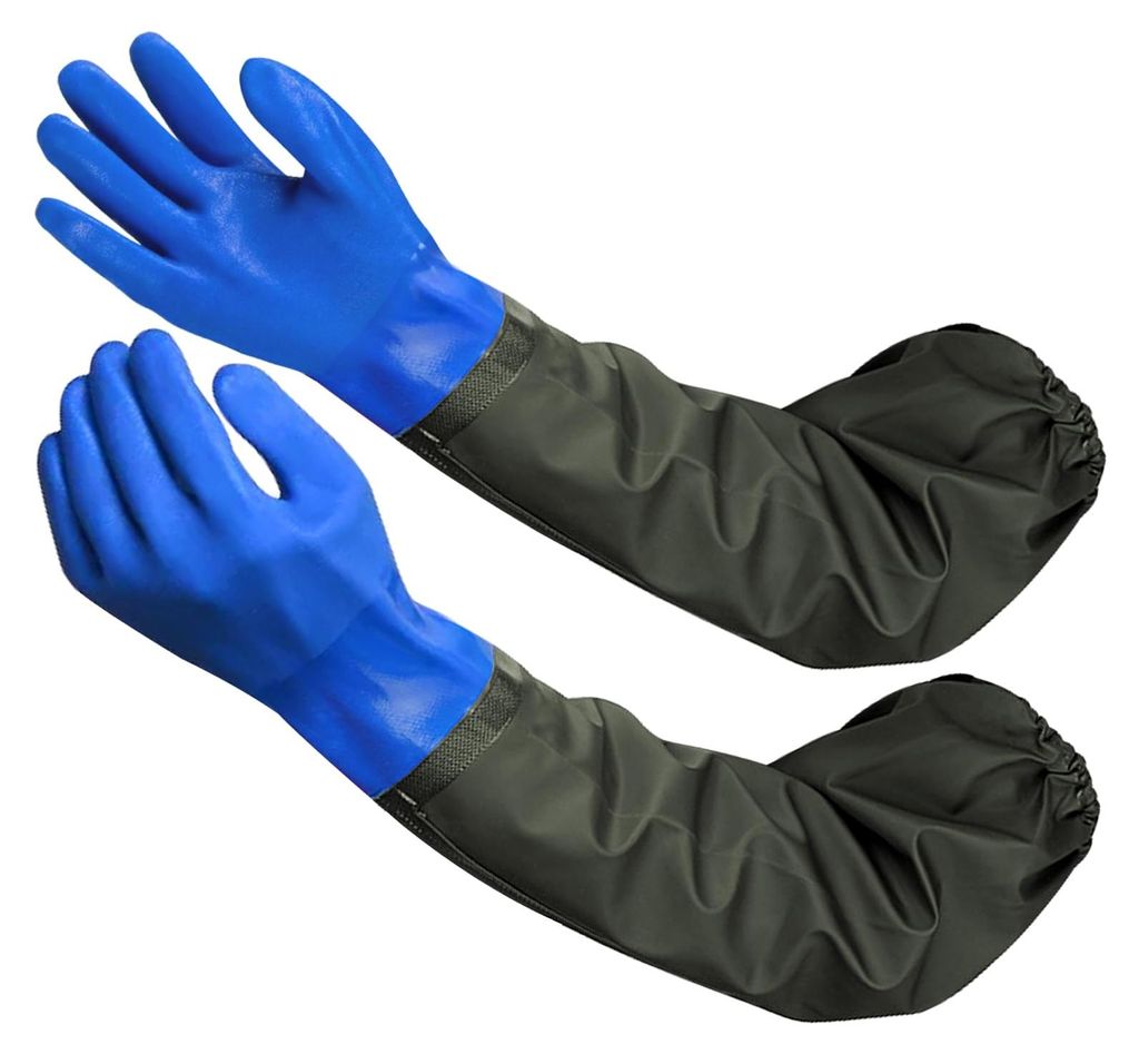 Wasserdichte Gummihandschuhe, 70 cm lang, PolyurethanTeichhandschuhe, lange wasserdichte Handschuhe mit langen Ärmeln für Aquarien, wiederverwend...