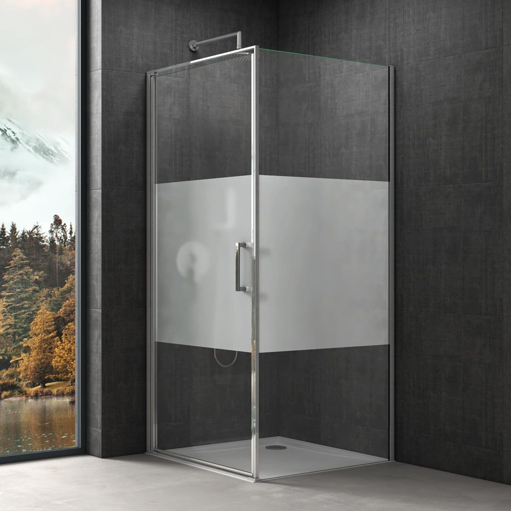 doporro Cabine de Douche en Angle Montage Réversible Image du produit 