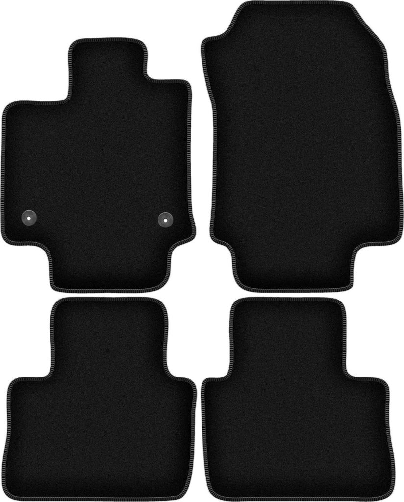 Wielganizator Velours-Autoteppiche – passend für Suzuki Across (SUV, Bj. 2020-) – schwarz, passgenau, mit Befestigungen set 4 Stk.