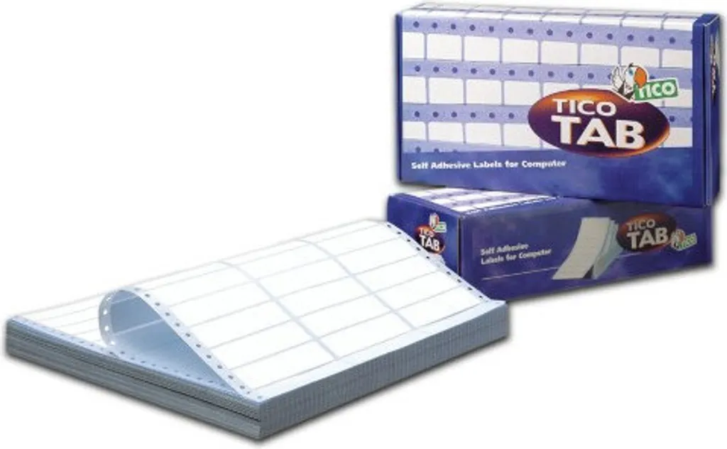 Tico TAB1-1274 Étiquettes Rectangles Blanches Adhésif Permanent 100 f