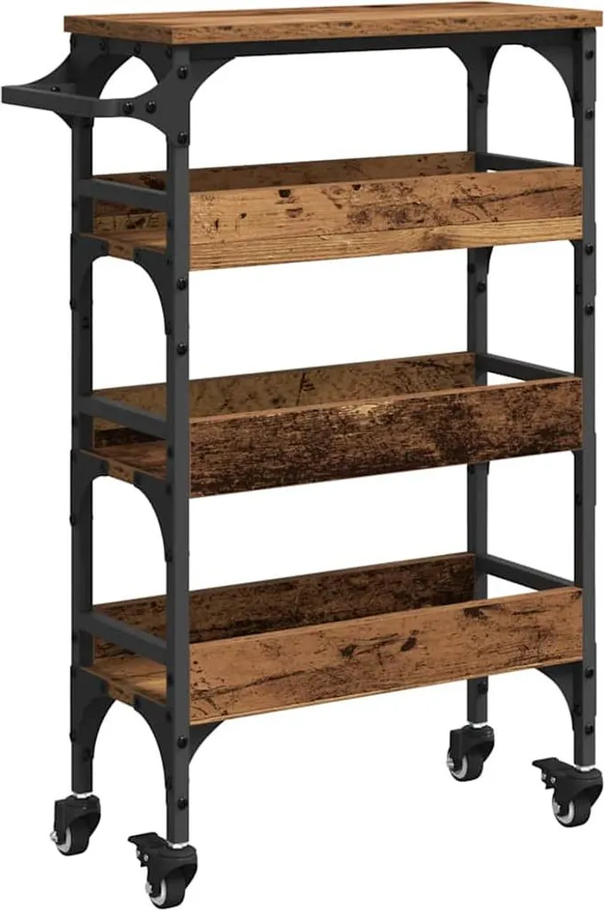 Carrellino Multifunzione SYFAX 53x20x76 cm - Legno e Metallo