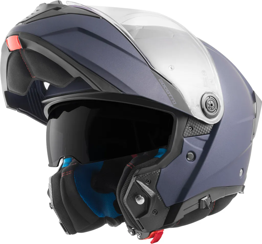 Casque moto bleu mat Bogotto FF404 XS pour route et ville - Modulable polyvalent