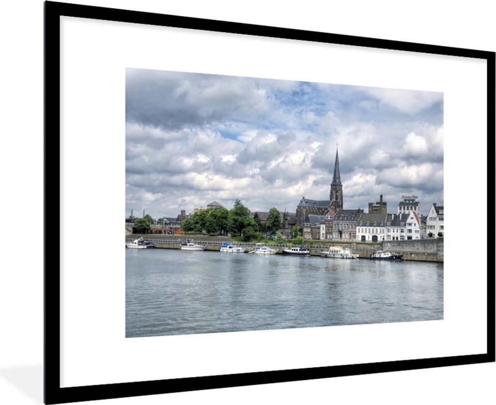 MuchoWow Gerahmtes Poster Wasser - Maastricht - Luft 90x60 cm - Poster mit Schwarzem Bilderrahmen Wandposter Rahmen Foto Bilder - Wanddekoration ...