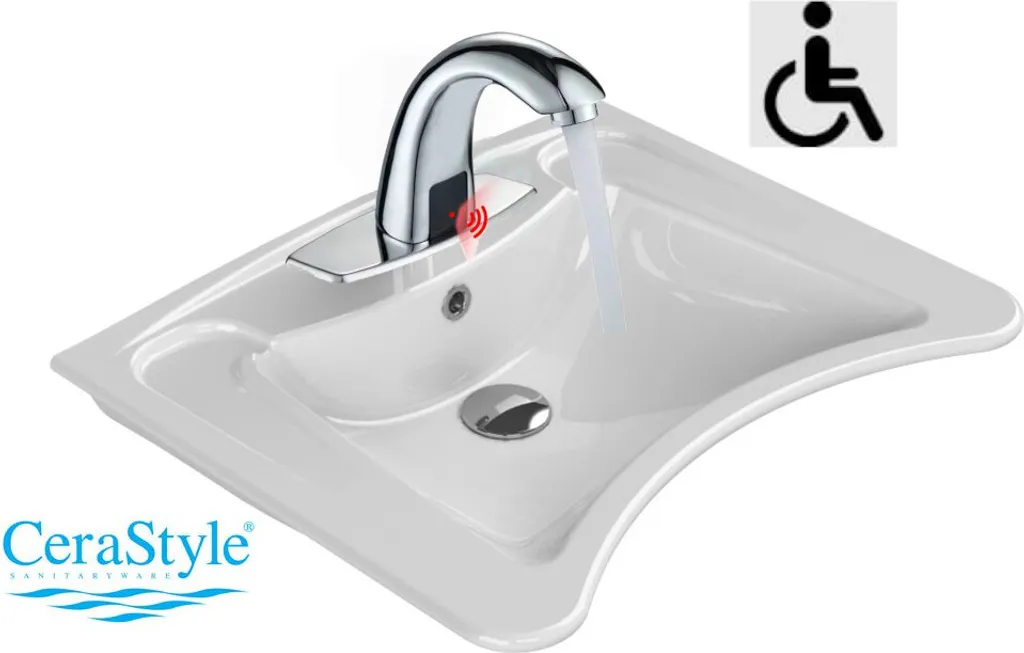 Lavandino Bianco Domotechnika 60x50 cm Comodo per Persone Anziane