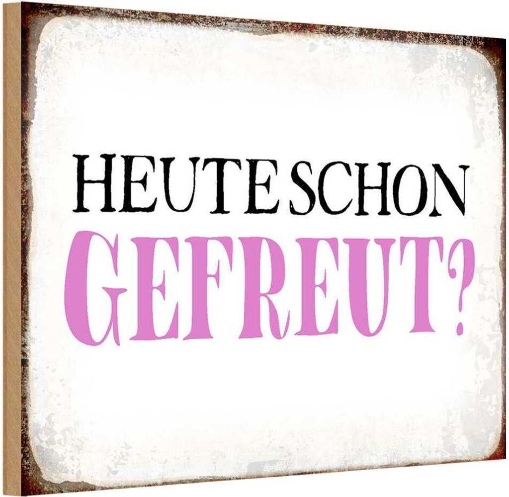 vianmo Holzschild 20x30 cm heute schon gefreut Geschenk