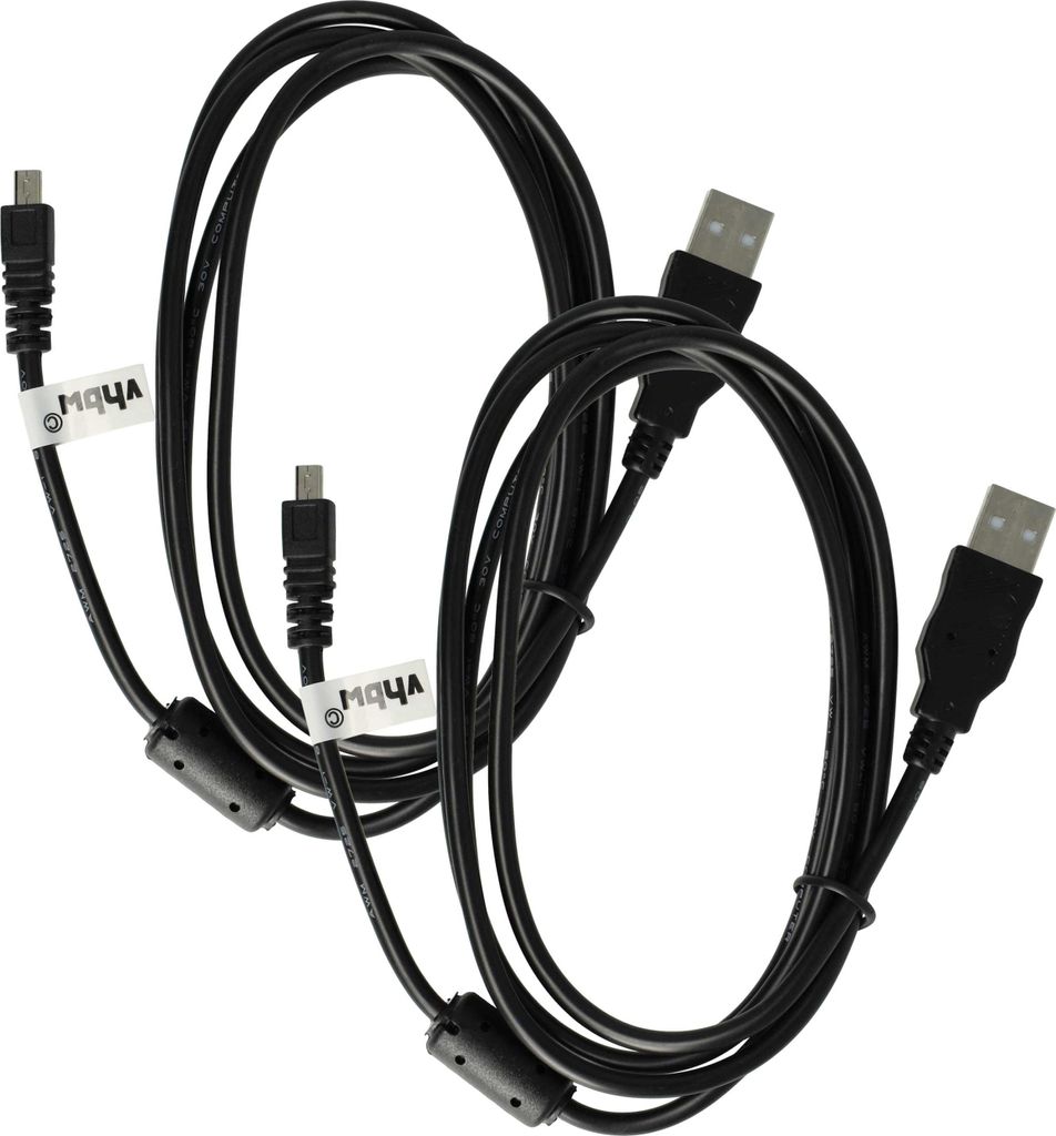 vhbw 2x USB-Kabel kompatibel mit Panasonic Lumix DMC-FS33, Produktbild 