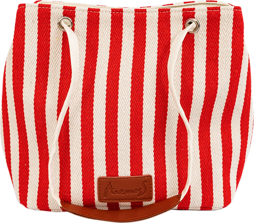 Anemoss Tote Bag - Borsa a secchiello da donna - Rosso a righe - Borsa a tracolla - Grande capacità - Idea regalo