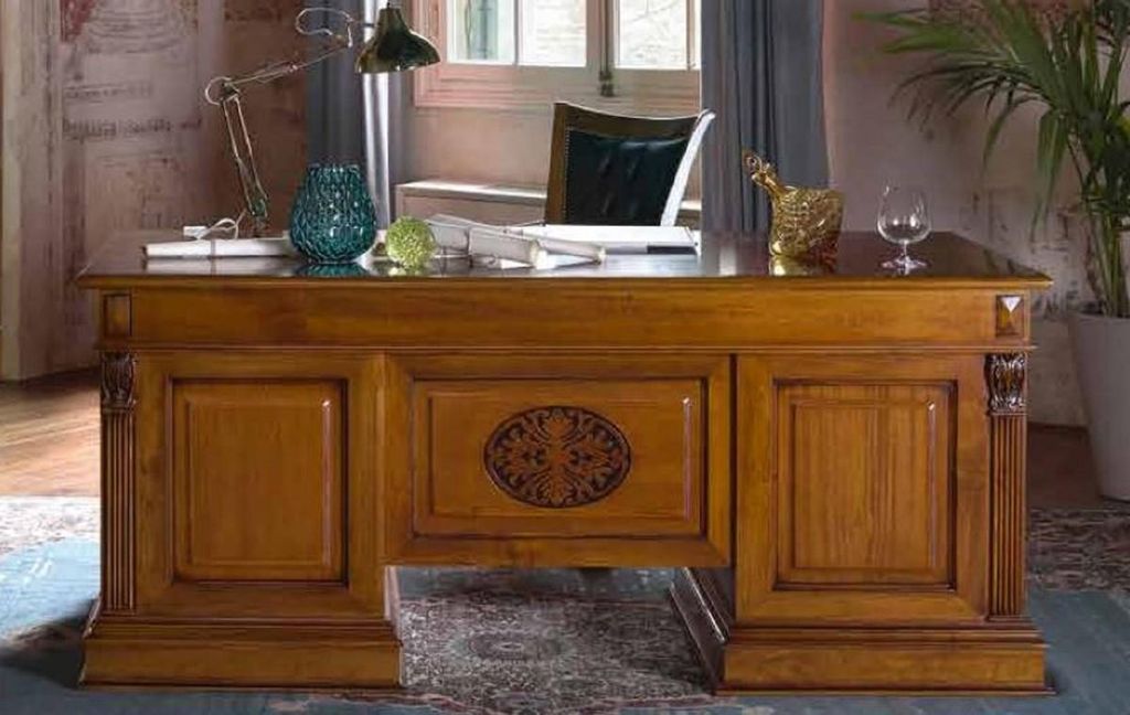 Casa Padrino Luxus Barock Schreibtisch Braun - Massivholz Bürotisch - Italienische Luxus Büro Einrichtung - Luxus Büro Möbel - Luxus Qualität ...