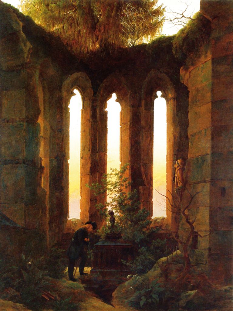 Caspar David Friedrich Kunstdruck Bild - Huttens Grab, 1823 (80 x 60 cm)