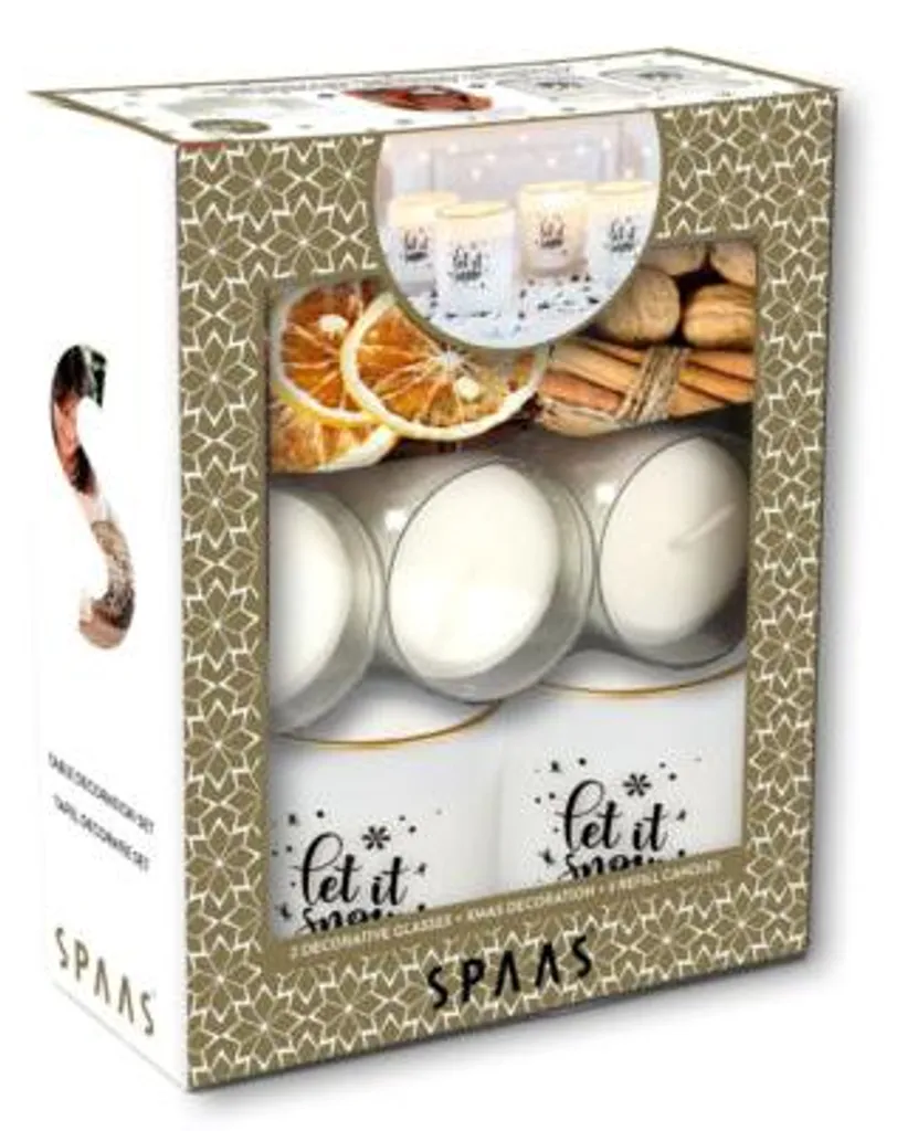 Bougies parfumées Spaas Let it Snow - Coffret de 4 pièces pour Noël