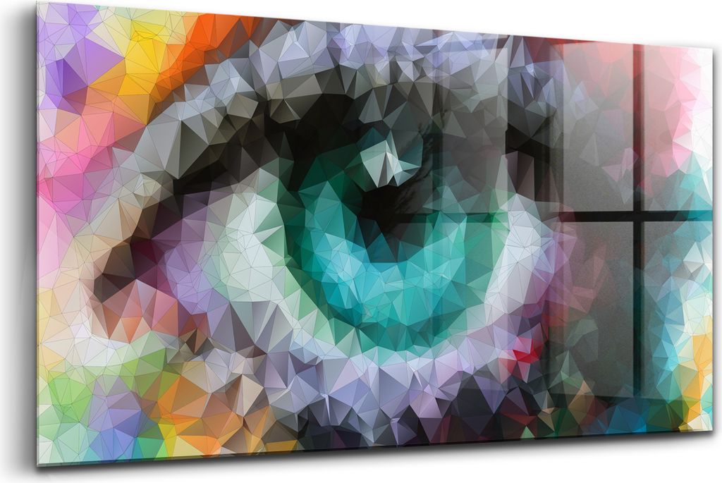 Wandmalerei auf Glas- Wanddekoration aus Glas - 120x60 - Schönes farbiges menschliches Auge