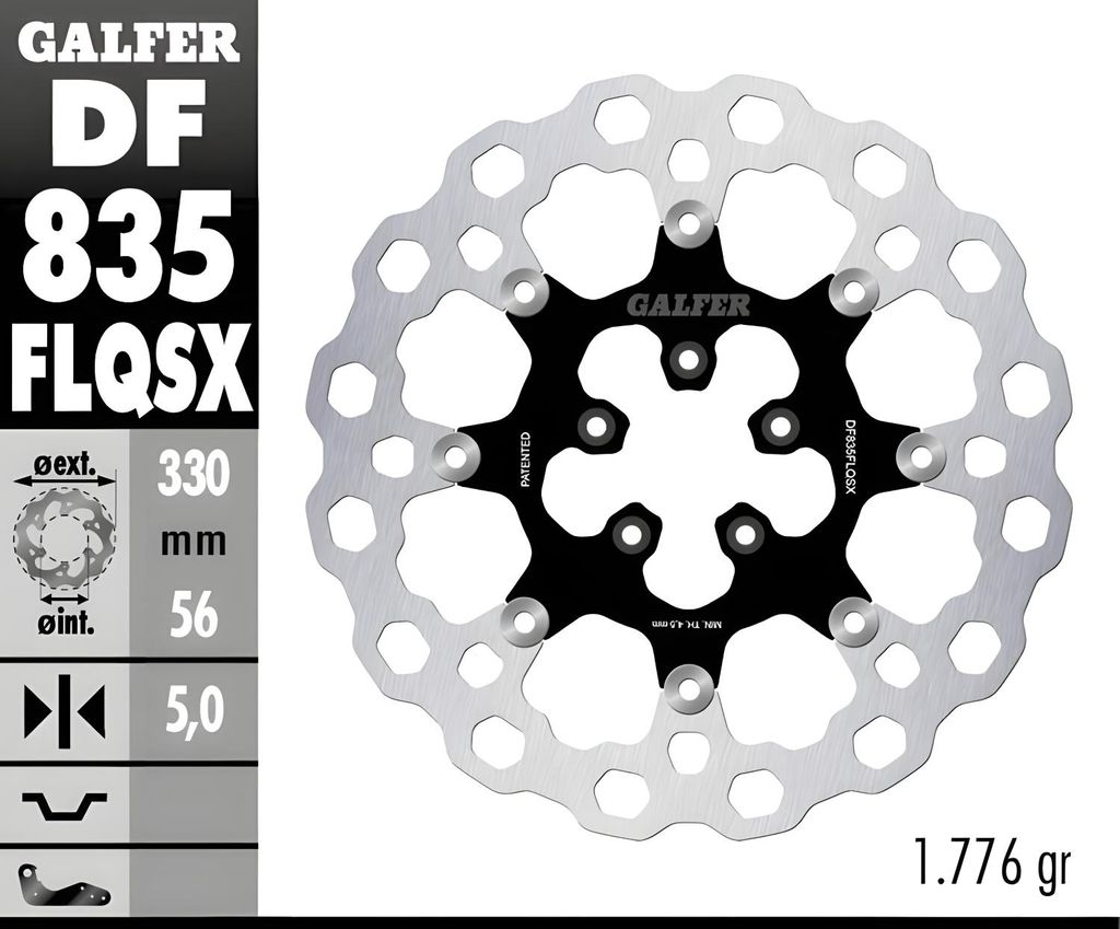 Bremsscheibe Set Galfer 2x DF835FLQSX CUBIQ schwimmend vorne 330x5mm für Harley Davidson FLTRX Road Glide 1868 ccm Bj. 2023 - 2024