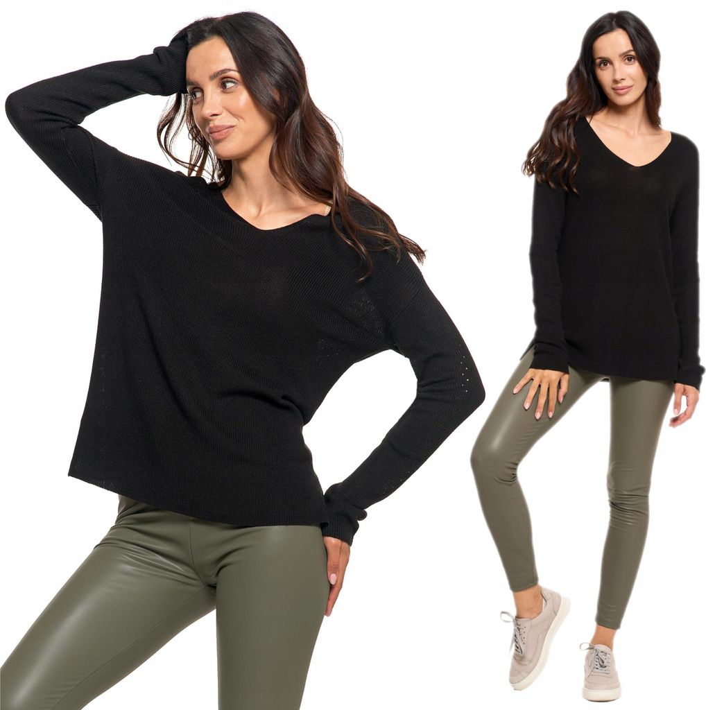 WOMEN'S SWEAR Dünner lockerer Strick Viskose Elegant Klassisch MORAJ 3XL
