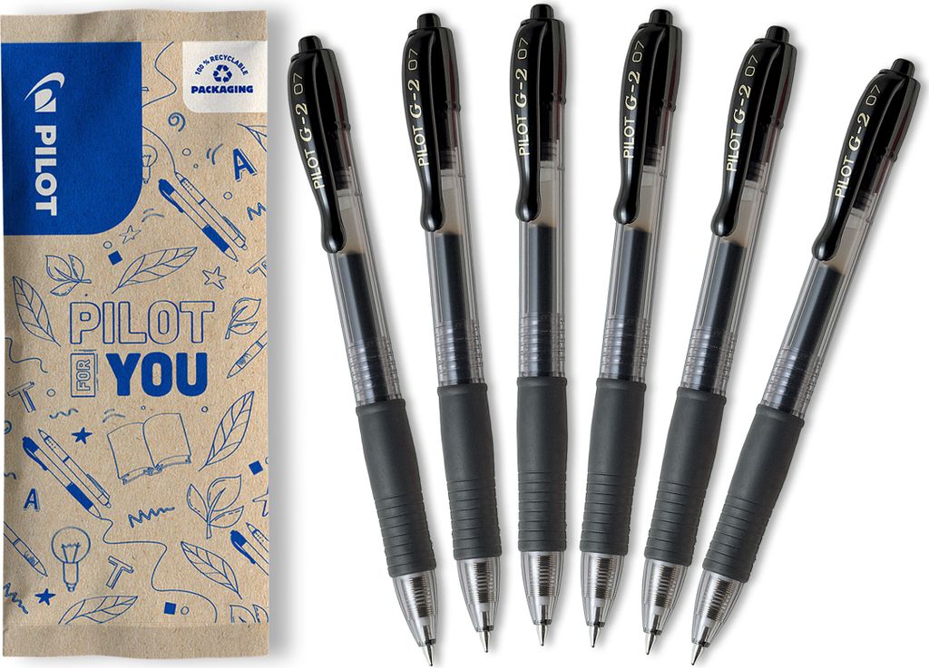 PILOT G2-7 Gelschreiber 6er Set – 0.32mm, nachfüllbar, Produktbild 