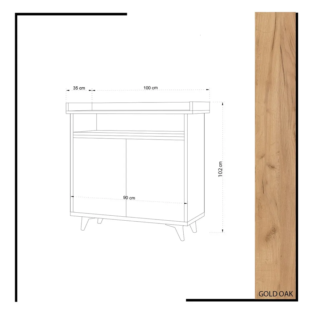 Armoire à chaussures Skye Decor SpringaMDD chêne et blanc 102x100x35 cm - 4