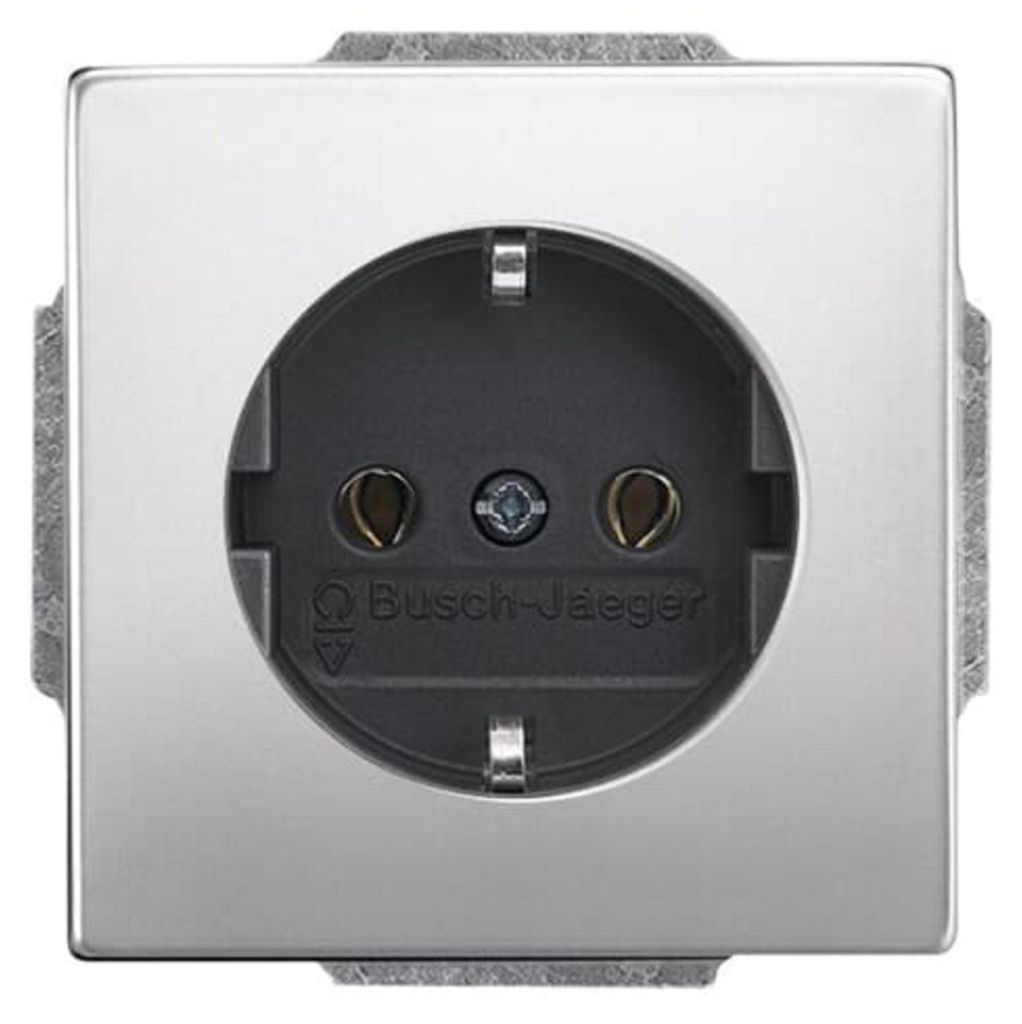 Prise Busch-Jaeger, Pur, acier inoxydable, 1 pièce Image du produit 