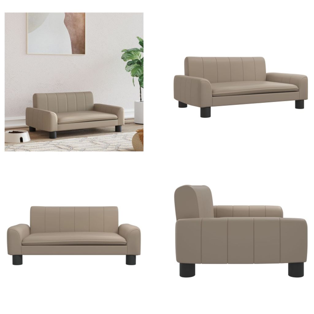 vidaXL Hundebett Cappuccino Braun 70x45x30 cm Kunstleder - Hundebett - Hundebetten - Hundesofa - Haustiersofa
