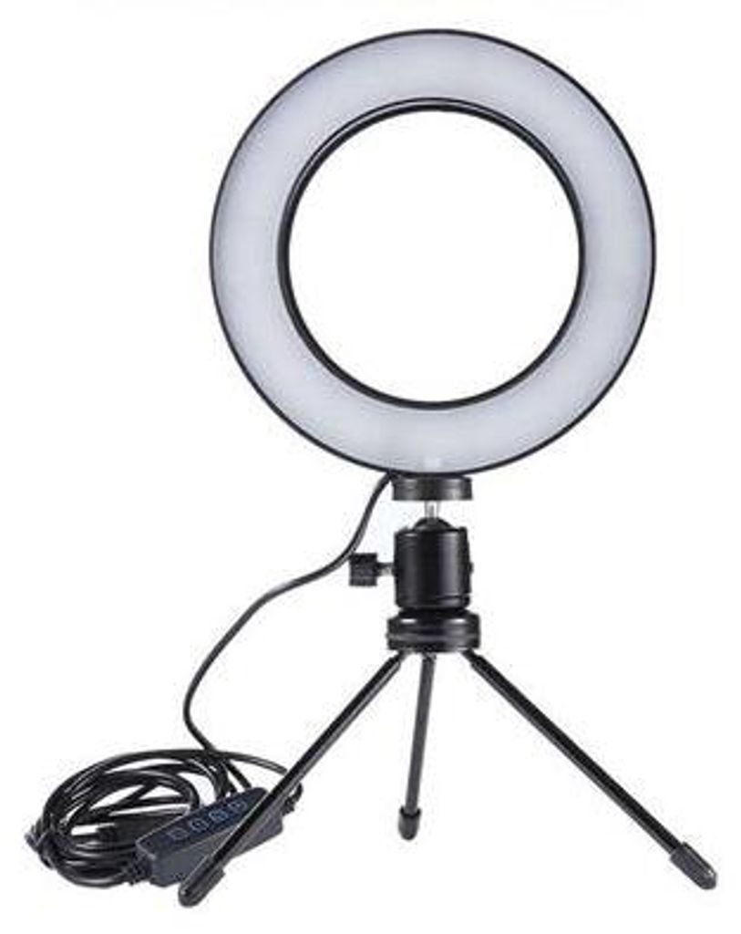 UNIQ Pro Ring Light Studio Tisch-Ringlicht mit Stativ und Handyhalterung 5500K
