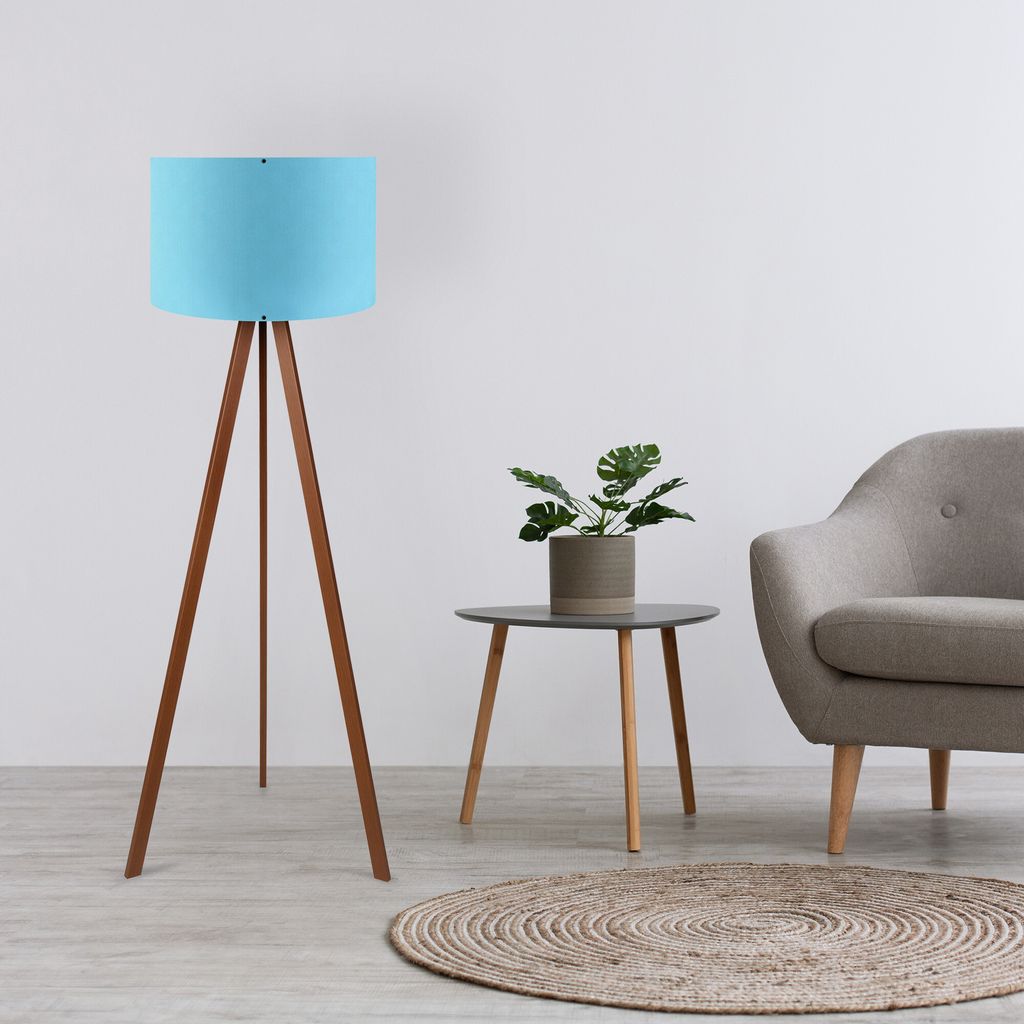 Opviq, AYD-1562, Stehlampen, Blau, MDF, 38 x 38 x 140 cm