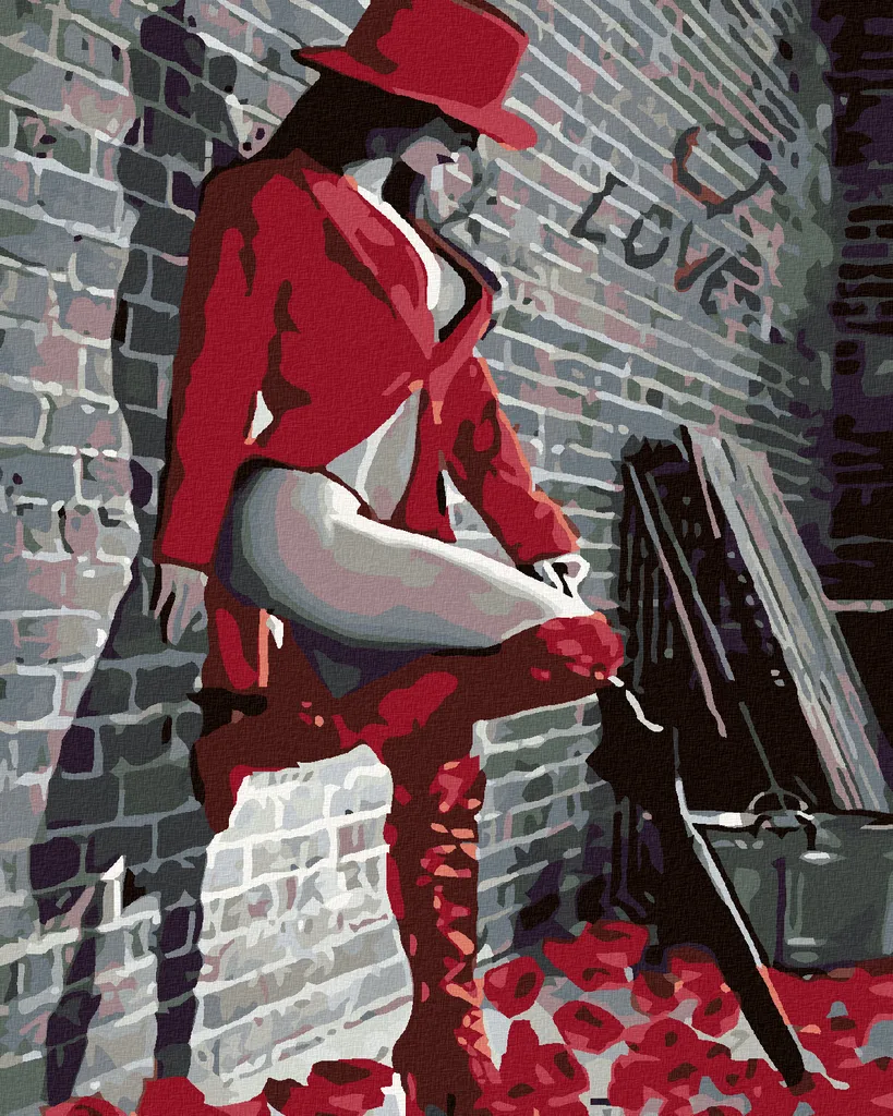 Zuty Pittura con Diamanti Donna in Rosso e Bianco 40x50 cm Kit Fai da Te