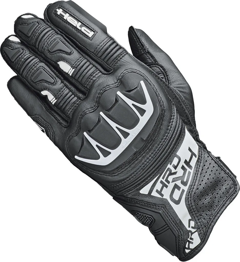 Gants Held Kakuda Noir Blanc K-10 : Gants Moto Sportifs Homme en Cuir