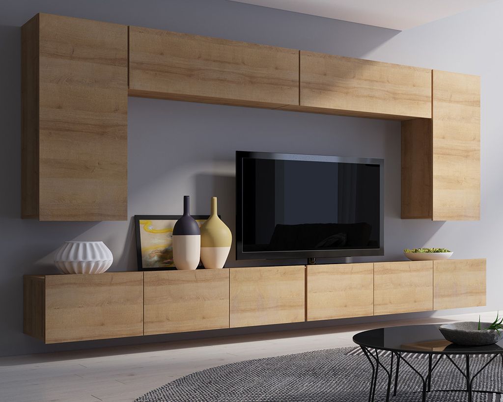 Wohnwand Amanda VII, Wohnzimmer-Set, Anbauwand, Produktbild 