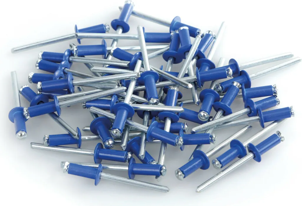 50 Rivetti Blu Lampa Alluminio Graf 4.8x12 mm Fissaggio Targa Custom