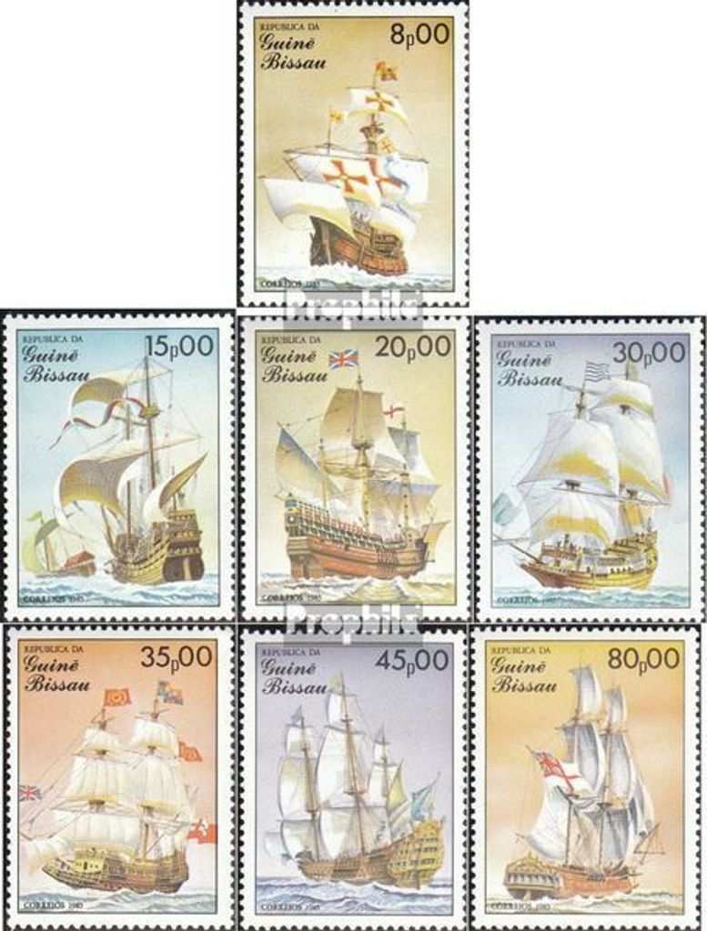 Briefmarken Guinea-Bissau 1985 Mi 872-878 (kompl.Ausg.) postfrisch Segelschiffe