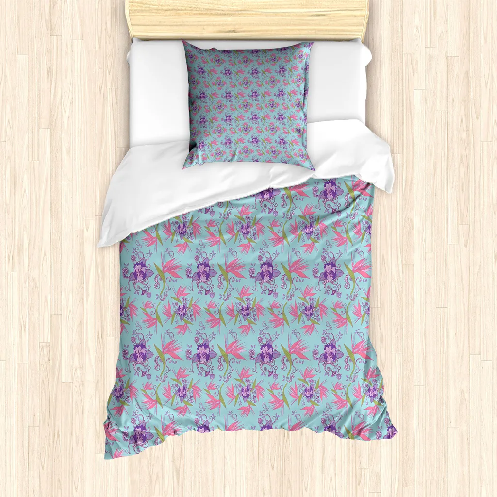 Copripiumino Singolo ABAKUHAUS Paradiso Fiorito Seafoam 135x200