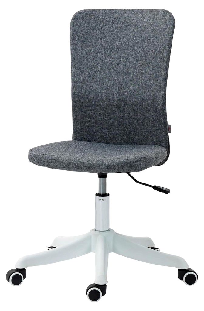 Drehbarer Schreibtischstuhl ohne Armlehnen, Bezug aus synthetischem Leinen, höhenverstellbar, für Arbeitszimmer, Schlafzimmer, Schminktisch, Bela...