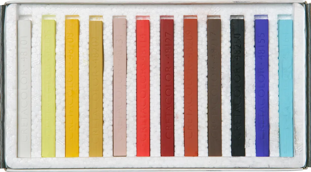 Cretacolor Pastel Dur Portrait-Set 12 couleurs de pastels carrés fins