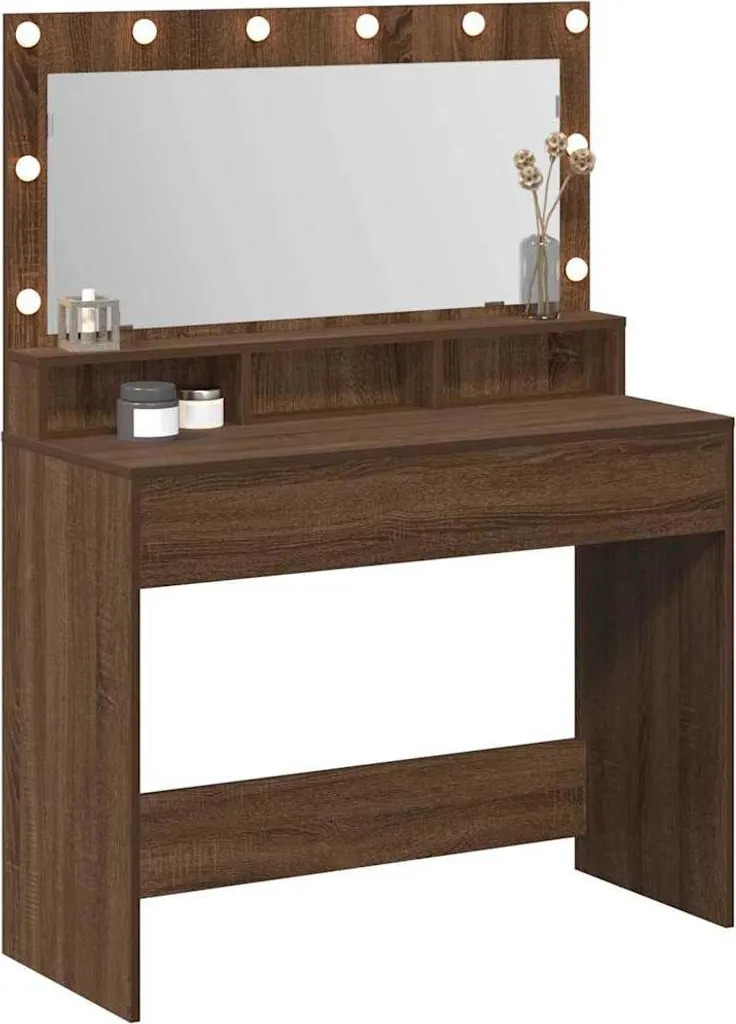 vidaXL Tavolino da toilette marrone look rovere 100 x 41 x 135 cm materiale a base di legno