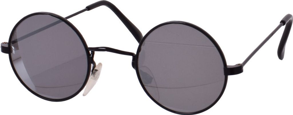 TE-Trend 70er Hippie Karneval Brille rund schwarz matt Produktbild 