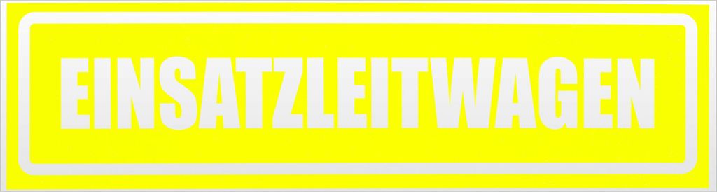 Kiwistar Einsatzleitwagen invertiert Magnetschild Schild magnetisch - 20cm Neongelb - Magnetfolie für Auto PKW Kfz