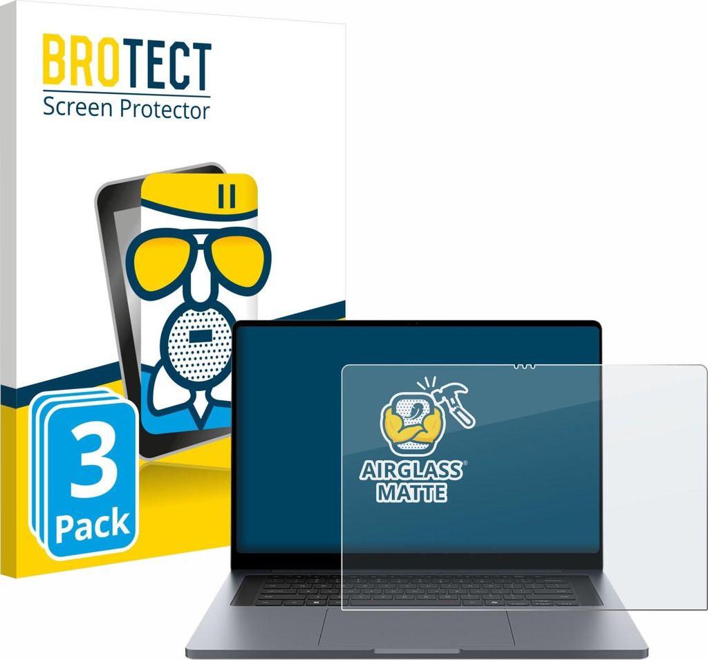 3x BROTECT Entspiegelungs Schutzglas für Samsung Galaxy Book6 Ultra 16" Schutzfolie Panzer Folie Glas Display Schutz matt
