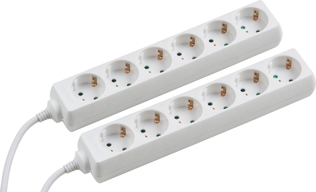 Meister Steckdosenleiste 6-fach 2 Stück 1,4 m Kabel weiß Produktbild 